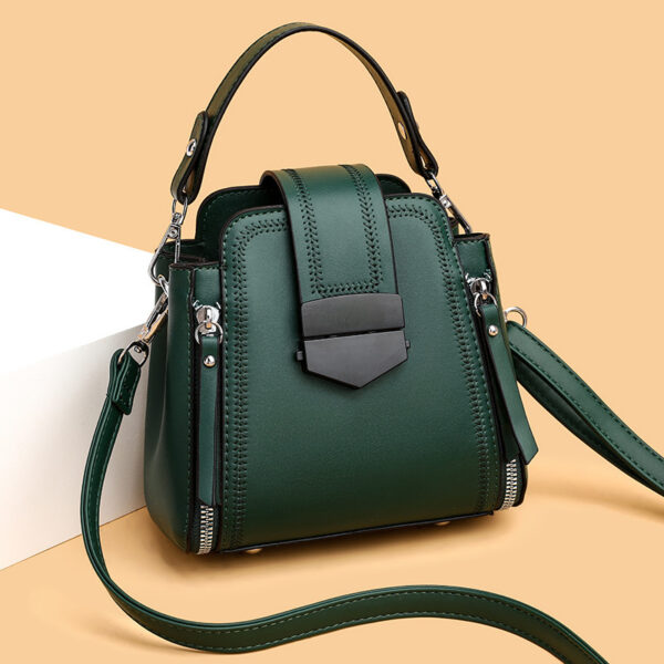 Elegant Lady Soft Leather Textured Small Handbag - Image 6