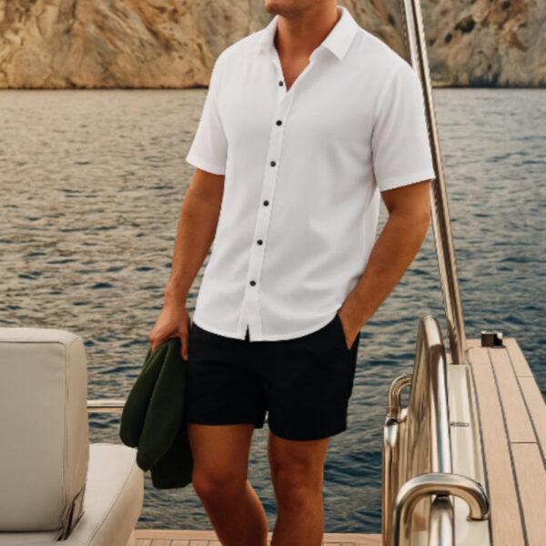 Men's Waffle Short Sleeve Shirt Set