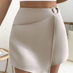 Ladies Commuting Elegant Solid Color Ring Design Elegant Shorts