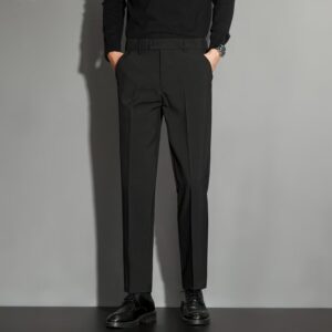 Spring Draping Effect Straight All-matching Ankle-length Suit Pants
