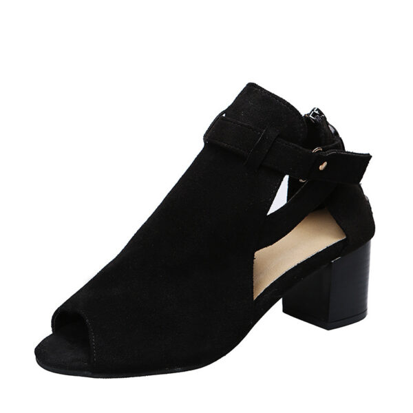 European And American Women's Back Zipper Sandals - Image 4