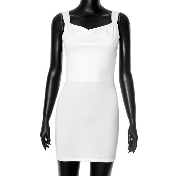 European And American Simple Solid Color Big Bow Backless Dress - Image 3