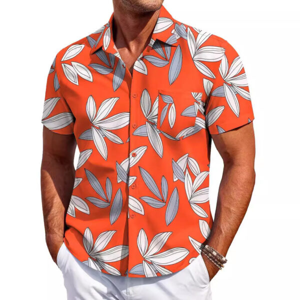 Men's Shirt Versatile New Fashion Trendy Hawaiian Short Sleeve - Image 5
