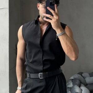 Men's Summer Black Sports Shirt