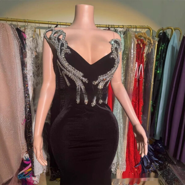 Black Bandeau Slim-fit Skinny Long And Ground Dress - Image 5