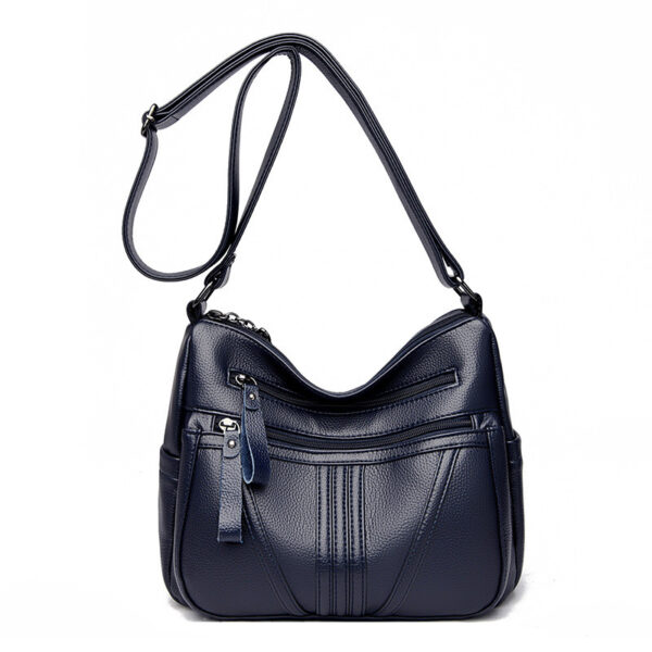 Genuine Leather Simple Shoulder Messenger Bag - Image 4