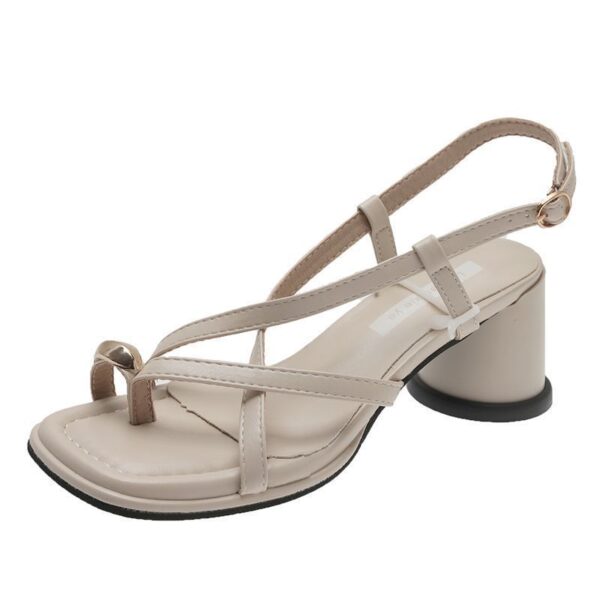 Women's Fashionable All-match Gentle Temperament Ankle-strap High Heel Sandals - Image 3