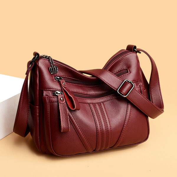 Genuine Leather Simple Shoulder Messenger Bag - Image 5
