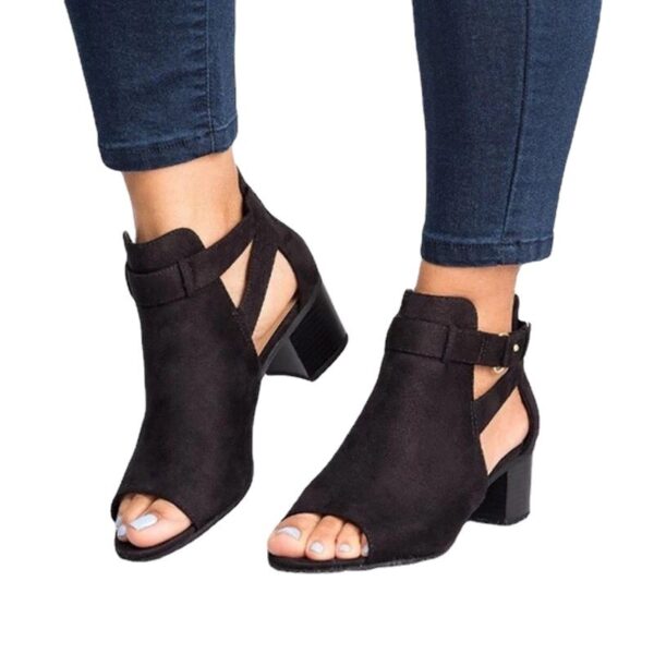 European And American Women's Back Zipper Sandals - Image 2