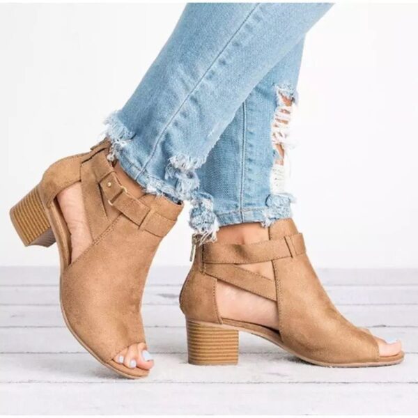 European And American Women's Back Zipper Sandals - Image 3