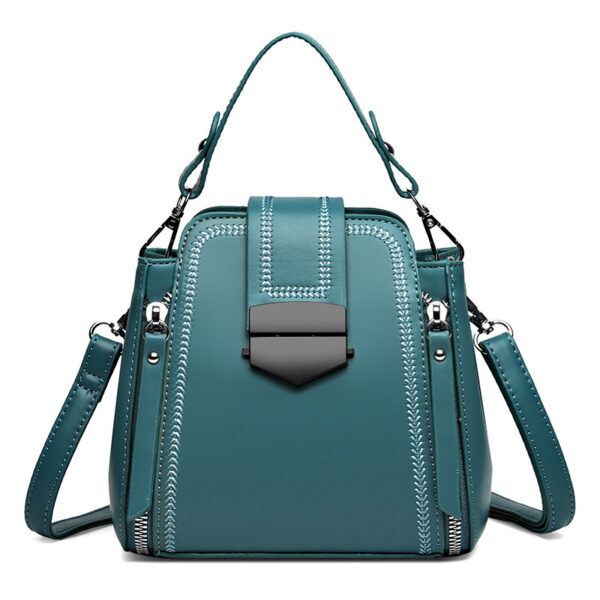 Elegant Lady Soft Leather Textured Small Handbag - Image 7