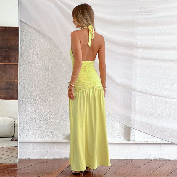 Elegant Halter Long Dress Sexy Slit Dress - Image 5