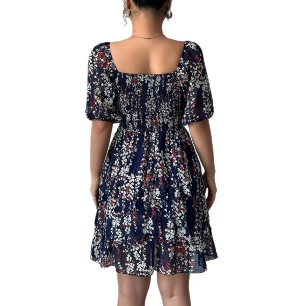 European And American Elegant Floral Cake Dress - Image 4