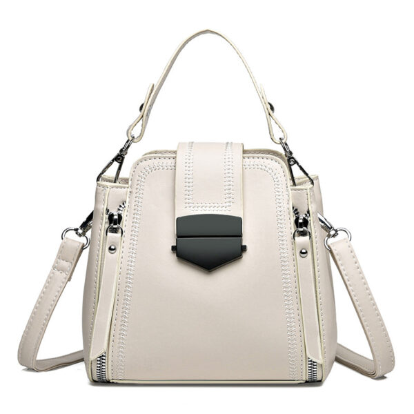 Elegant Lady Soft Leather Textured Small Handbag - Image 10