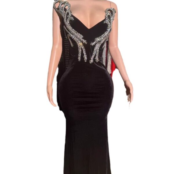 Black Bandeau Slim-fit Skinny Long And Ground Dress - Image 6