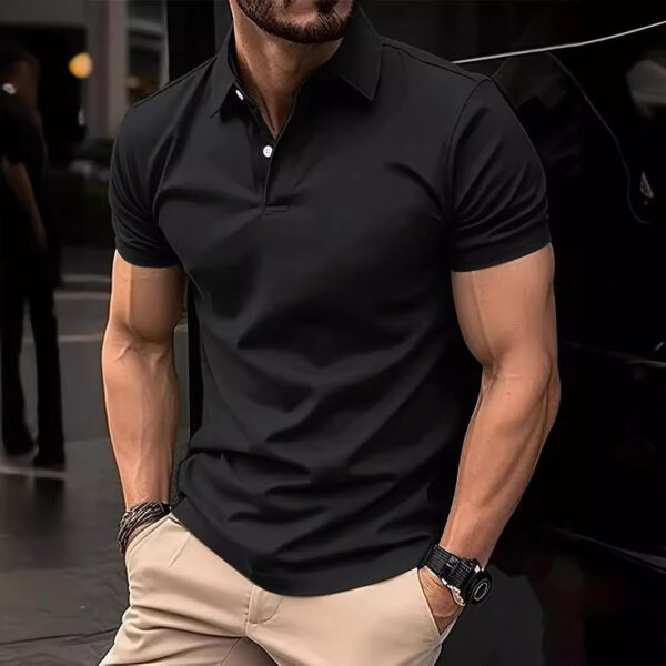 High Sense Casual Solid Color Buttons Short Sleeve - Image 6