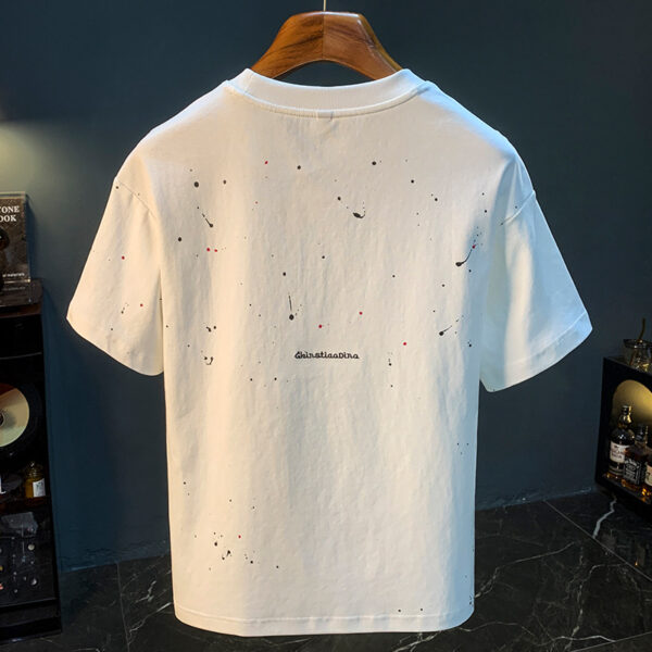 Trendy Splash-ink T-shirt Short-sleeved Men - Image 4