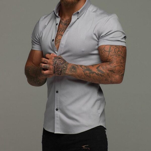 Muscle Men's Fitness Shirt Short Sleeve - Image 4