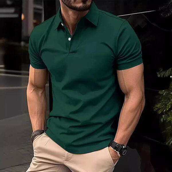 High Sense Casual Solid Color Buttons Short Sleeve - Image 3