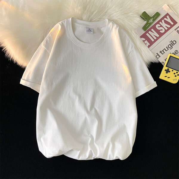 Loose Plus Size Solid Color T-shirt Top - Image 4