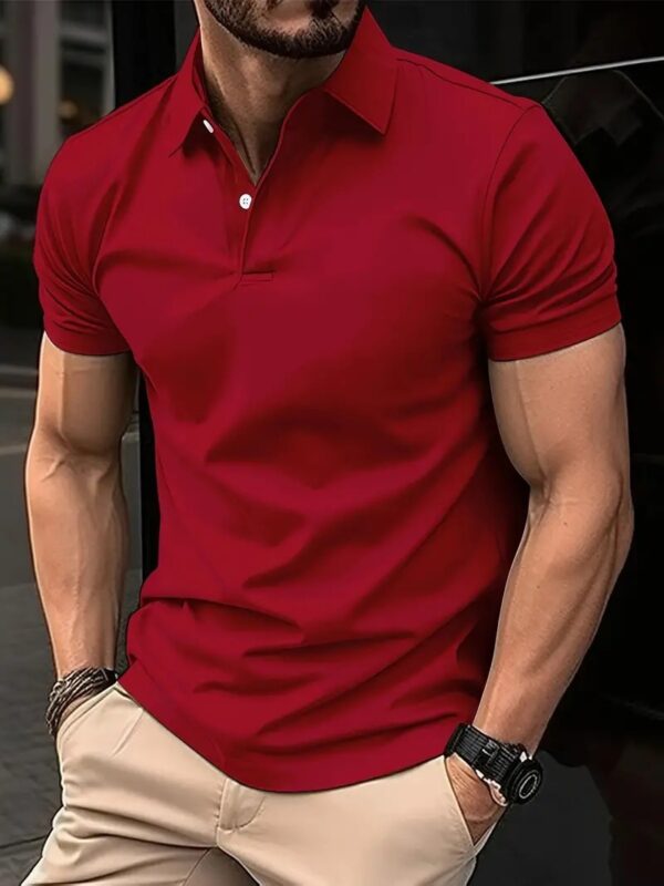 High Sense Casual Solid Color Buttons Short Sleeve