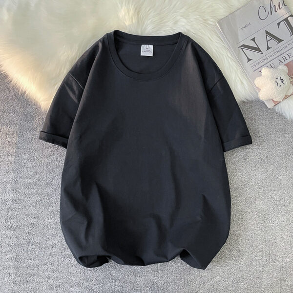 Loose Plus Size Solid Color T-shirt Top - Image 8