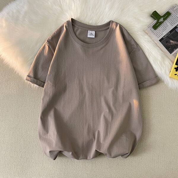 Loose Plus Size Solid Color T-shirt Top - Image 9