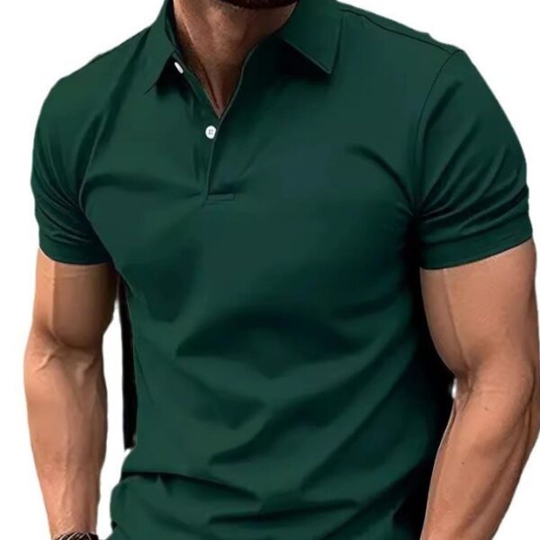 High Sense Casual Solid Color Buttons Short Sleeve - Image 2