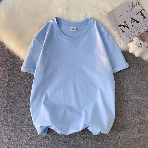 Loose Plus Size Solid Color T-shirt Top - Image 7