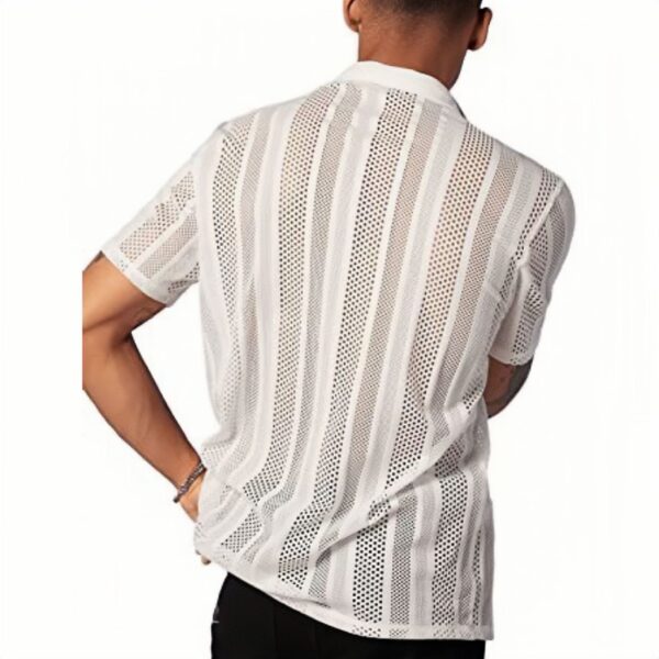 Button Knitted Short-sleeved Shirt Men's Shirt - Image 2