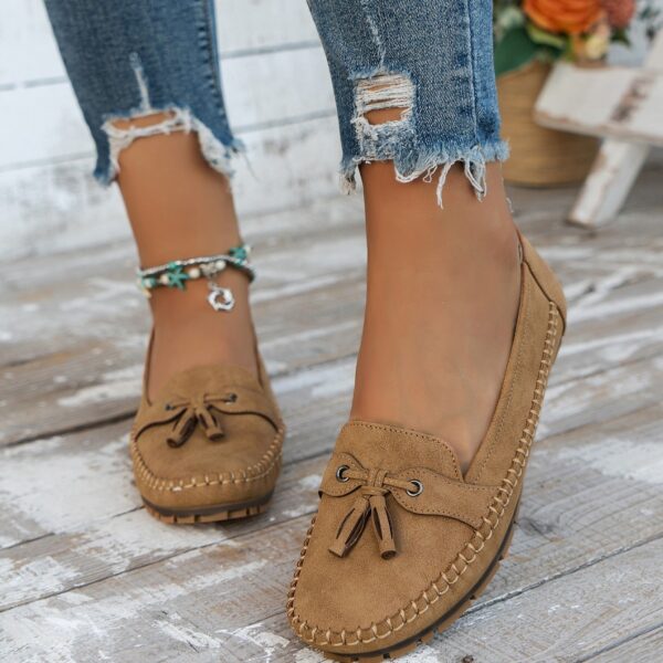 Women's Pure Color All-matching Bow Simple Flat Shoes
