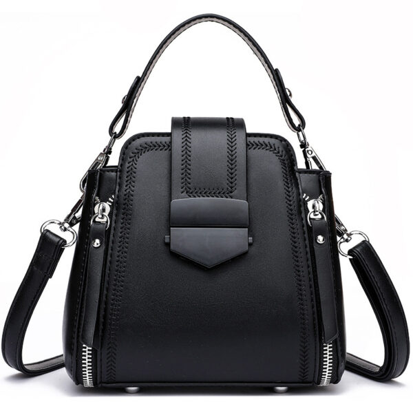 Elegant Lady Soft Leather Textured Small Handbag - Image 9