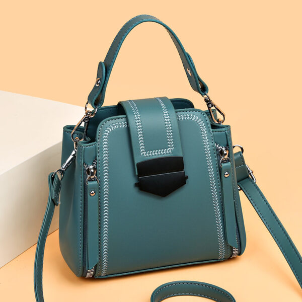 Elegant Lady Soft Leather Textured Small Handbag - Image 5