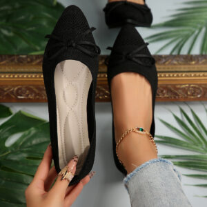 Women's Doug Shoes Knitted Flat Low-cut Flying Woven Shoes